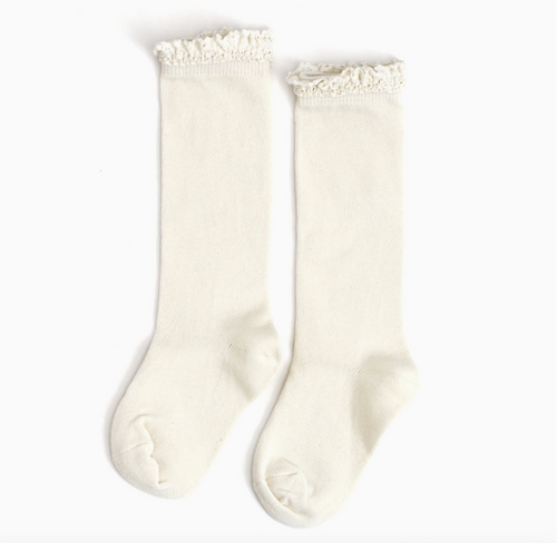 ivory lace knee highs