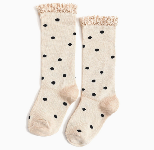 vanilla dot lace knee highs