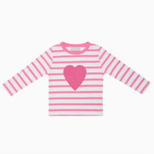 FINAL SALE: pink striped heart long sleeve