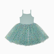 turquoise polka dot dress