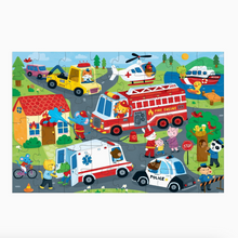 rescue vehicles floor puzzle