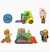 shaped pieces construction floor puzzle