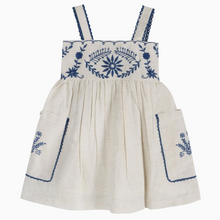 azurea hand-embroidered linen dress