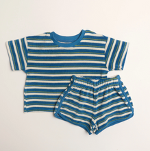 sterling set in blue green stripe