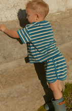 sterling set in blue green stripe