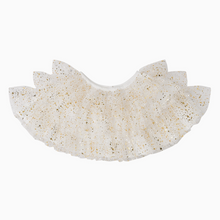 white + gold sparkle cape
