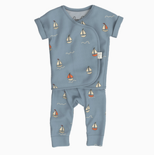 short sleeve romper in ahoy baby