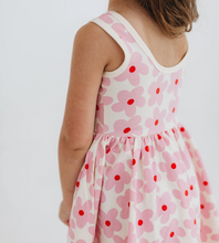 pink daisy twirl dress