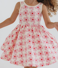 pink daisy twirl dress