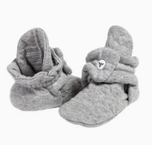 quilted organic booties grey