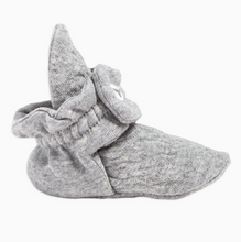 quilted organic booties grey