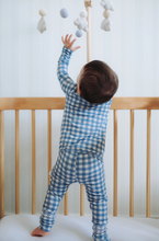 diaper check zip footie cloudy gingham