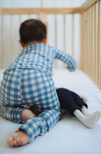 diaper check zip footie cloudy gingham