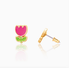 stud earrings: tulip