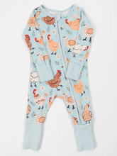 chickens + blooms zip romper