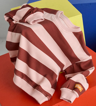pink striped sweatshirt