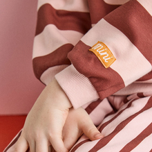 pink striped sweatshirt