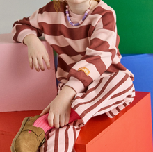 pink striped sweatshirt