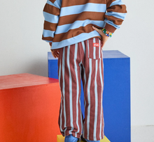 french terry blue stripe pant