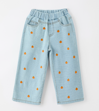 pumpkin embroidered flare pant