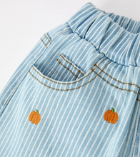 pumpkin embroidered flare pant