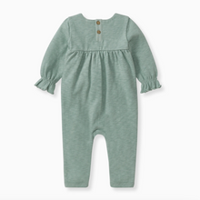 ruffle cuff teal romper