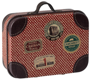 red suitcase tiny travel (empty)