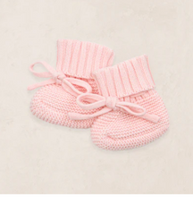 knit booties - petal speckle