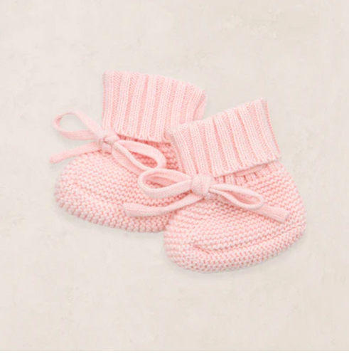 knit booties - petal speckle