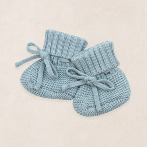 knit booties - steel