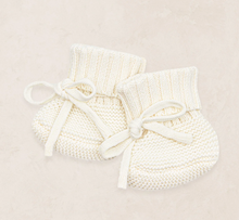 knit booties - ivory