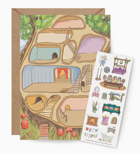sticker scene card: mouse house