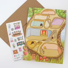 sticker scene card: mouse house