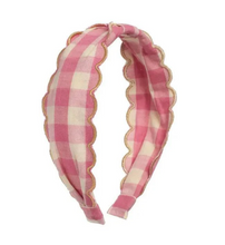 scallop gingham headband
