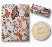 organic swaddle set butterfly