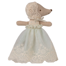 baby mouse in mint gown