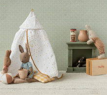 mini bed canopy white gold