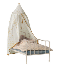 mini bed canopy white gold