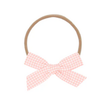 classic pink gingham headband