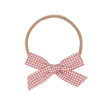 classic berry gingham headband