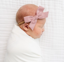 classic berry gingham headband