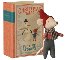 Christmas baby mouse in book