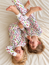 candy cane two piece pajamas