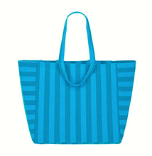 elisa tote bag turquoise stripe