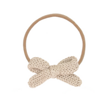 crochet bow headband tan