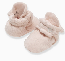 quilted organic booties pink