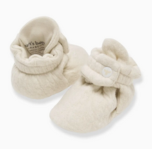 quilted organic booties oat