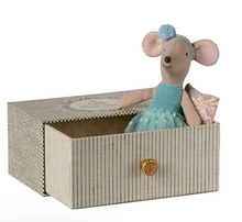 teal little sister dance mouse in daybed