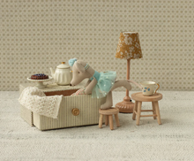 teal little sister dance mouse in daybed