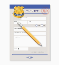 police ticket play notepad